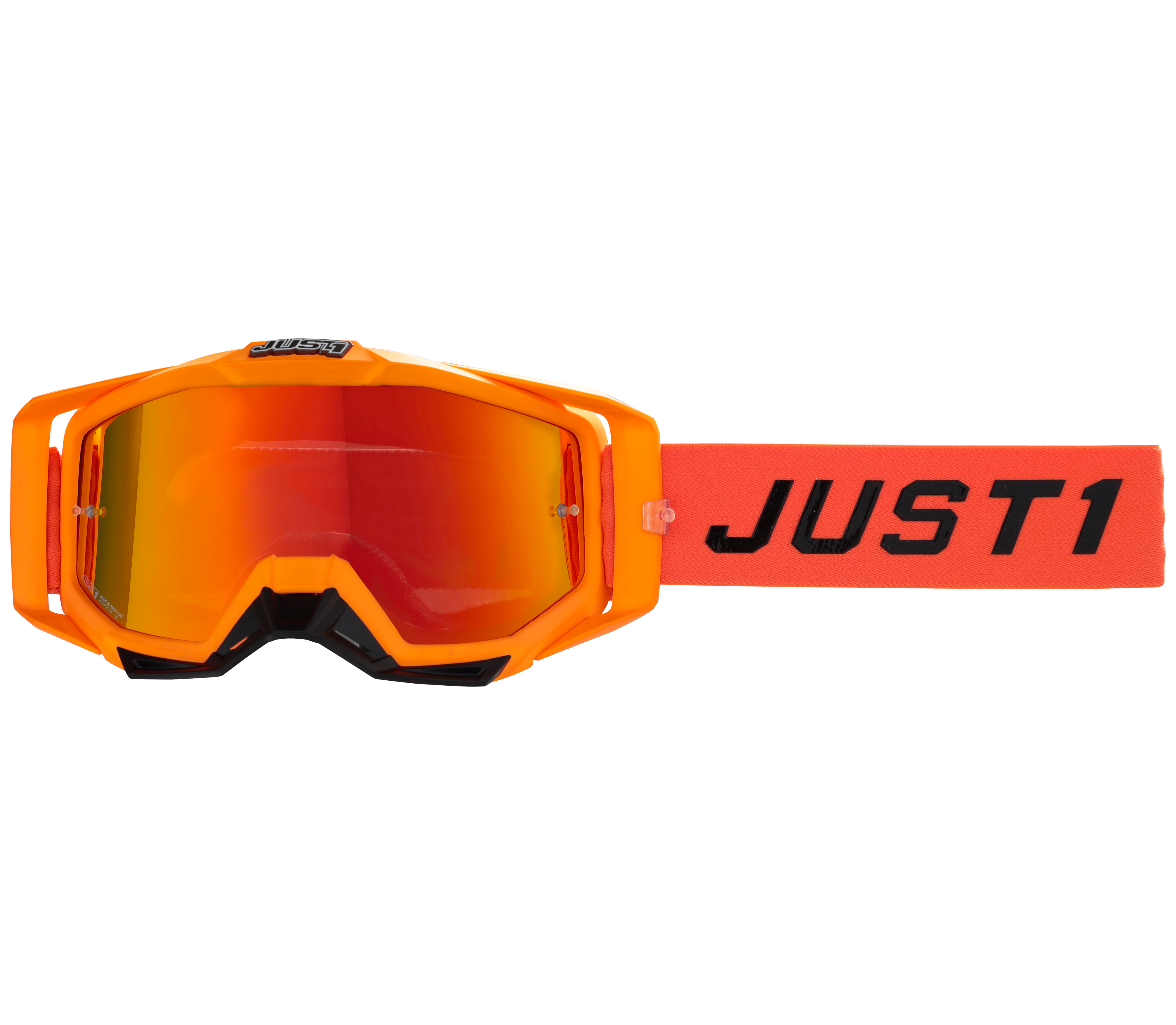 Ochelari motocross/atv just1 iris 2.0 pulsar, sticla tip oglinda, culoare portocaliu flourescent
