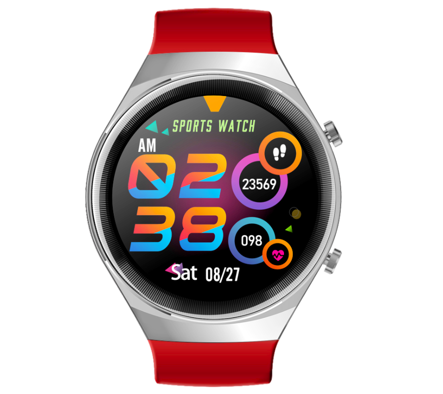 Smartwatch rubicon rnce68, culoare rosu/argintiu