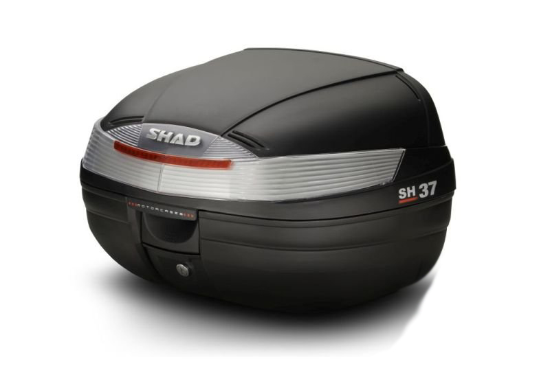 Top case shad sh37, capacitate 37 l, culoare negru, placa de montare inclusa