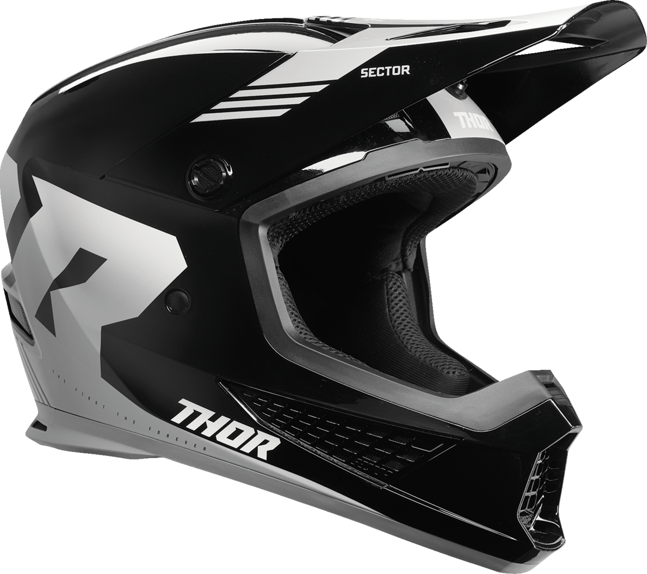 Casca Cross/atv Thor Sector 2 Carve, Culoare Negru/alb, Marime Xs