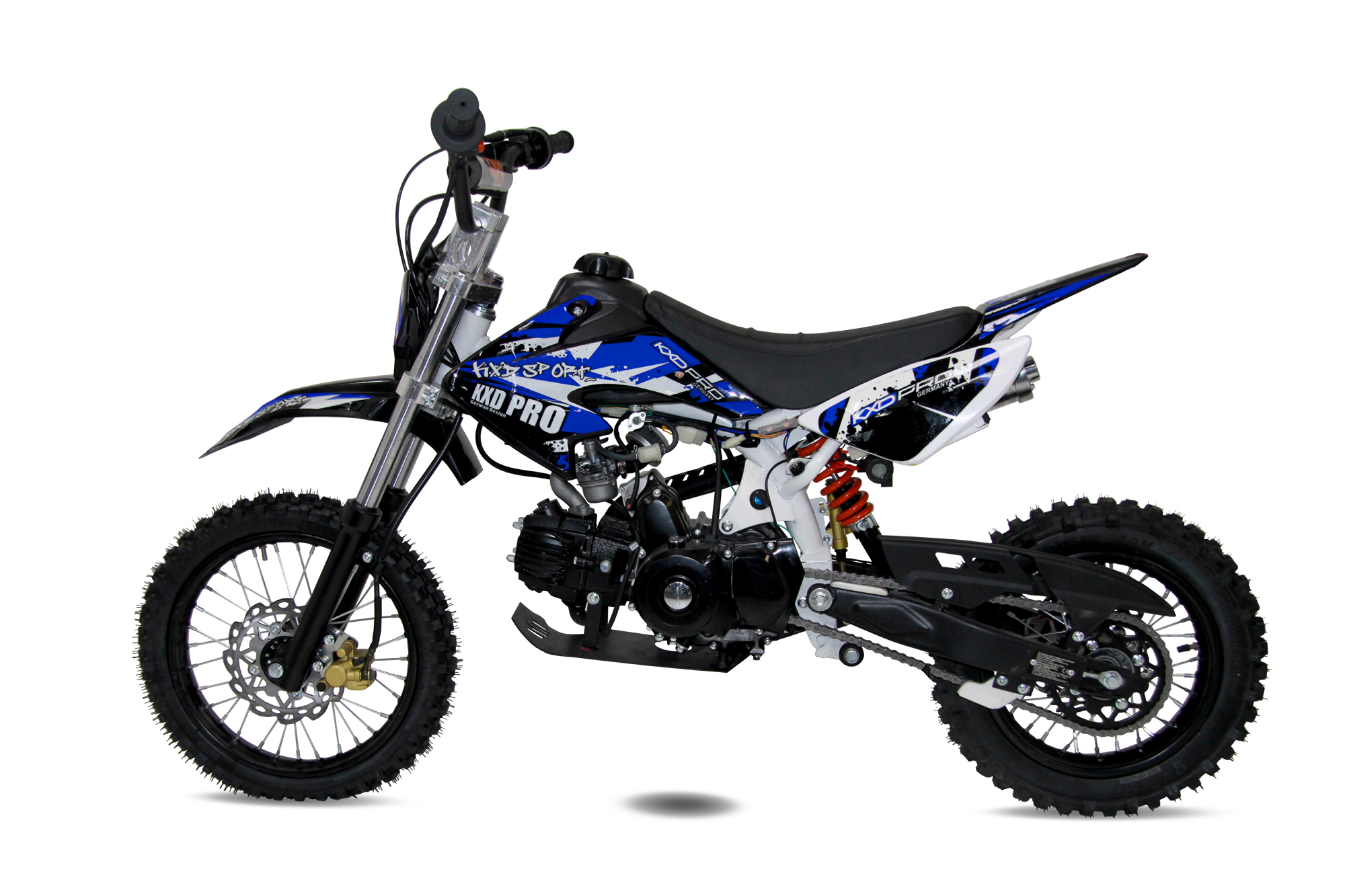 Motocicleta cross copii kxd 125cc db 607a, 4t, roti 14/12", culoare negru/albastru, automatic