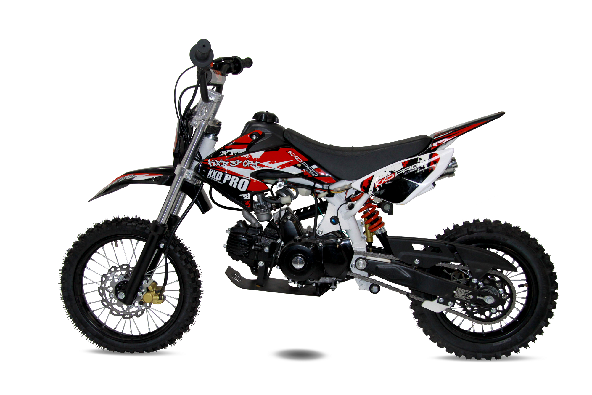 Motocicleta cross copii kxd 125cc db 607a, 4t, roti 14/12", culoare negru/rosu, automatic