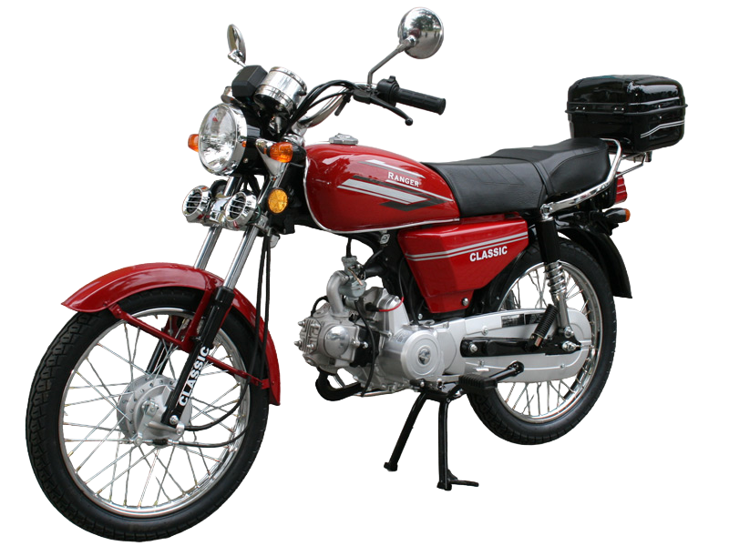 Motocicleta Ranger Classic 50cc, Top Case Inclus, Culoare Rosu