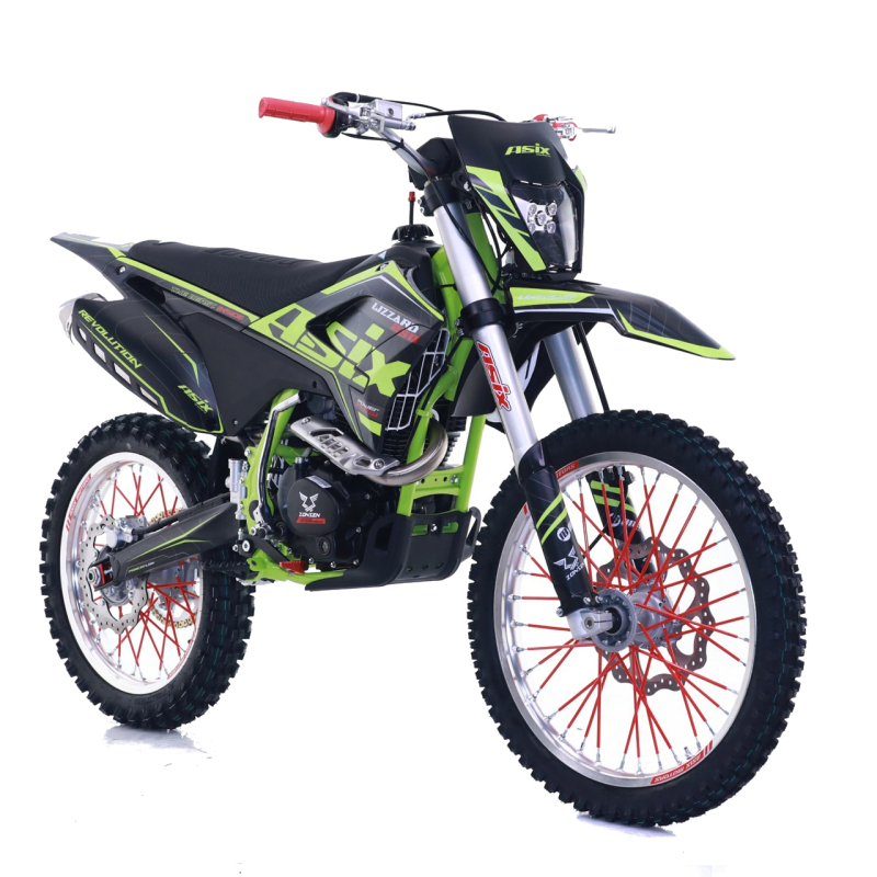 Motocicleta Cross/enduro Asix Lizzard 4t, 250cc, Roti 21/18, Pornire Electromotor, Culoare Negru/verde