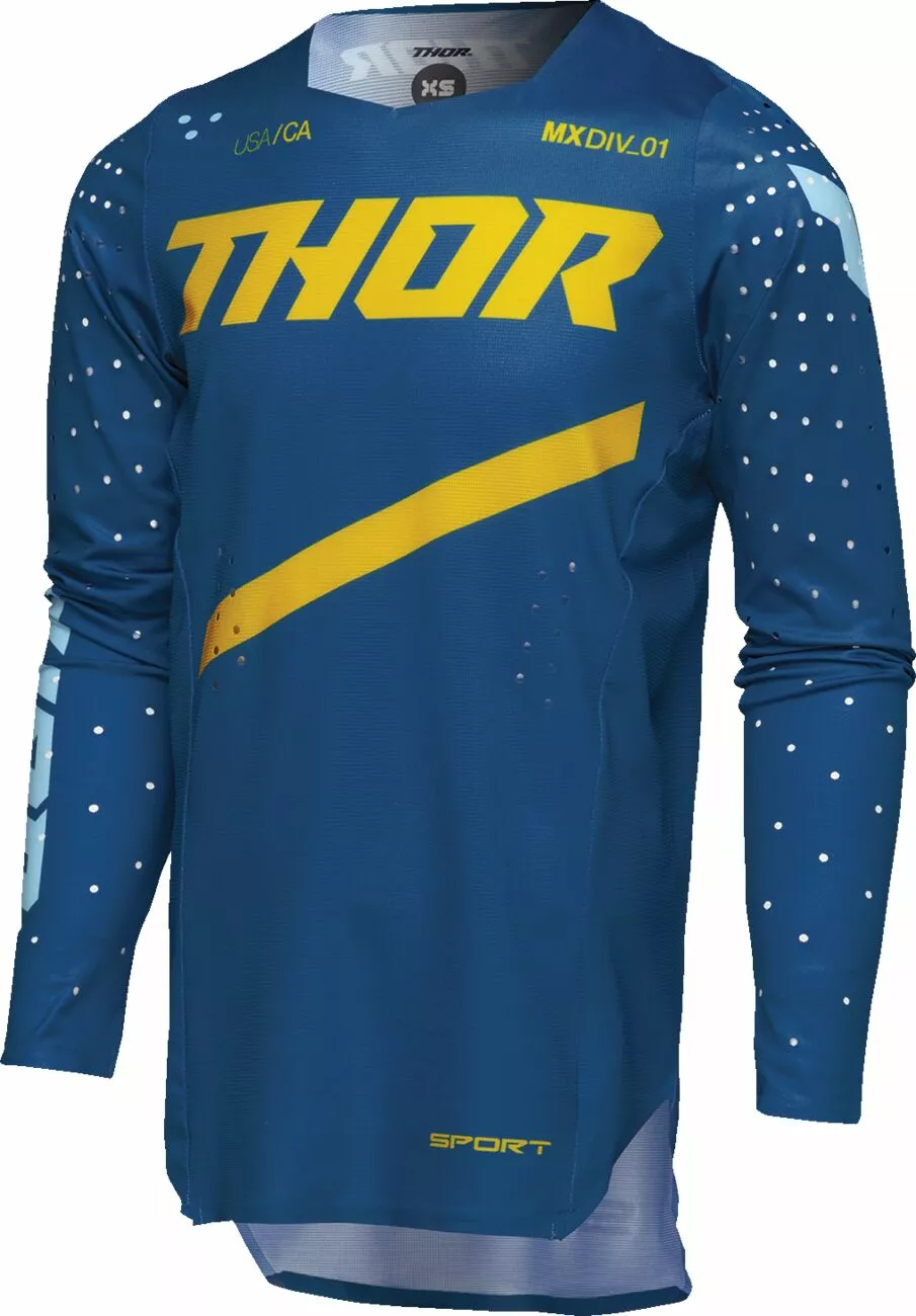 Tricou Atv/cross Copii Thor Sportmode Brave, Culoare Albastru/galben, Marime L