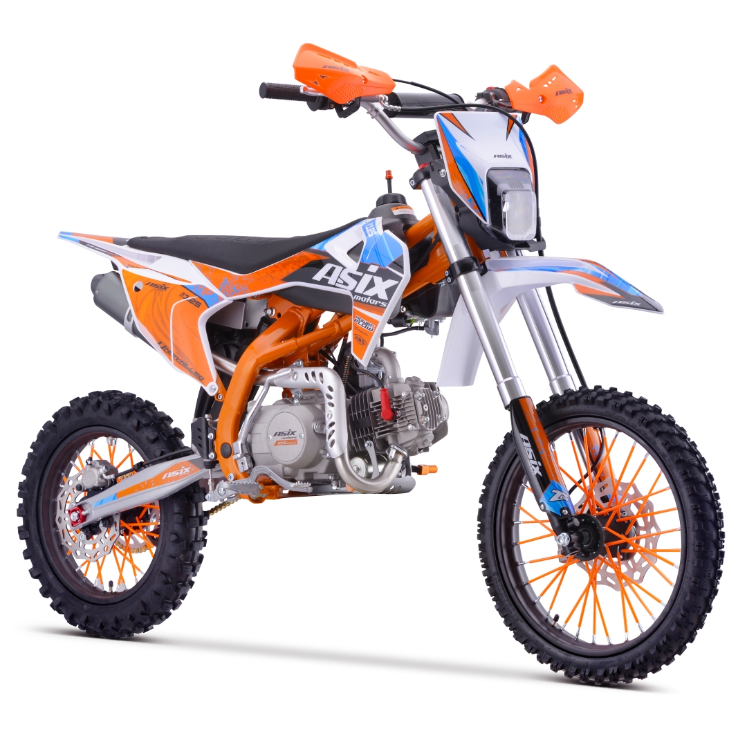 Motocicleta Enduro/cross Asix Dt125cc, 4t, Roti 17"/14", Pornire Electromotor, Culoare Portocaliu/albastru