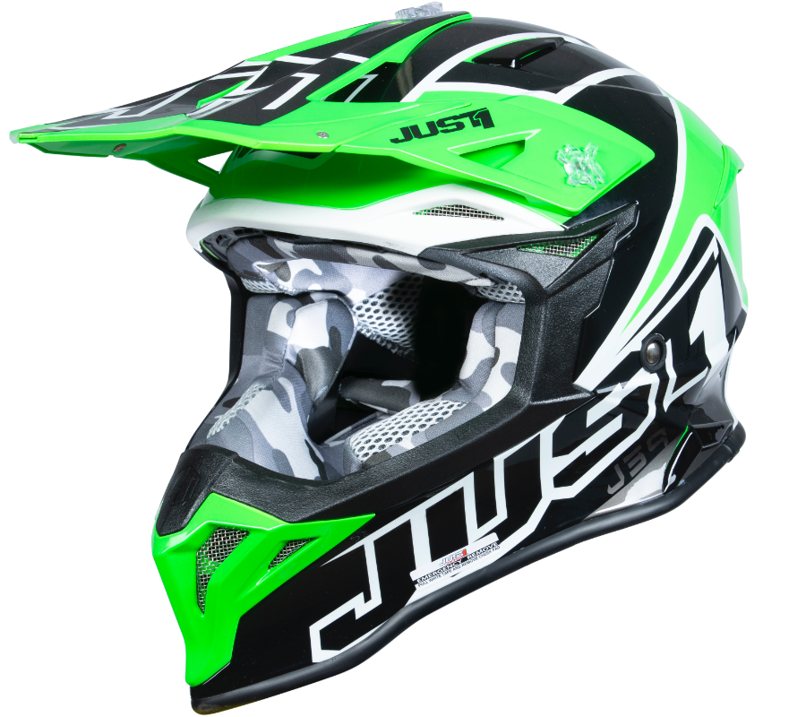 Casca Moto/atv Just1 J39 Thruster, Culoare Verde/negru, Marime Xs