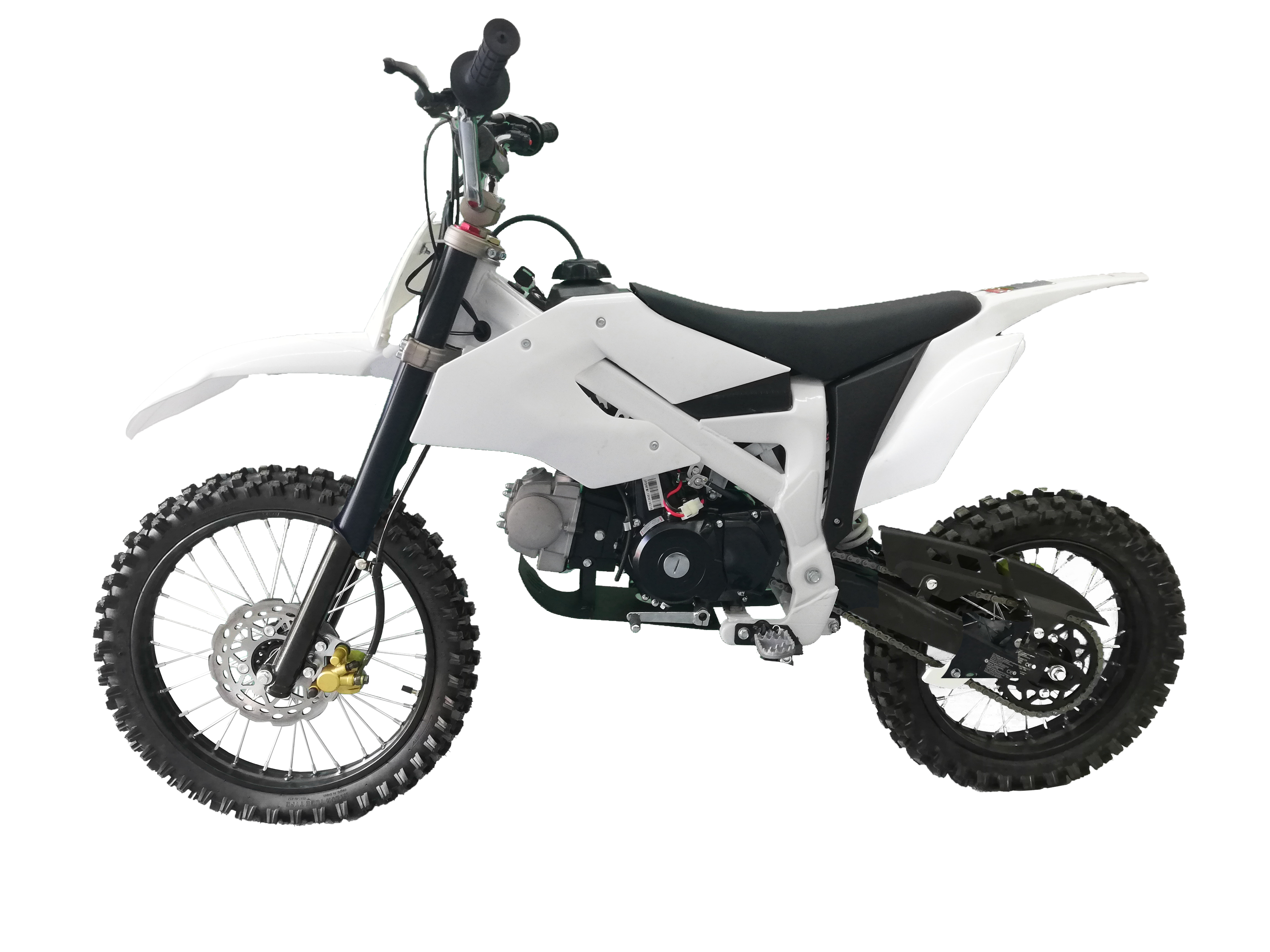 Motocicleta cross copii kxd 125cc db 612 pro 4t roti 17"/14" e+k e-starter ,culoare alb
