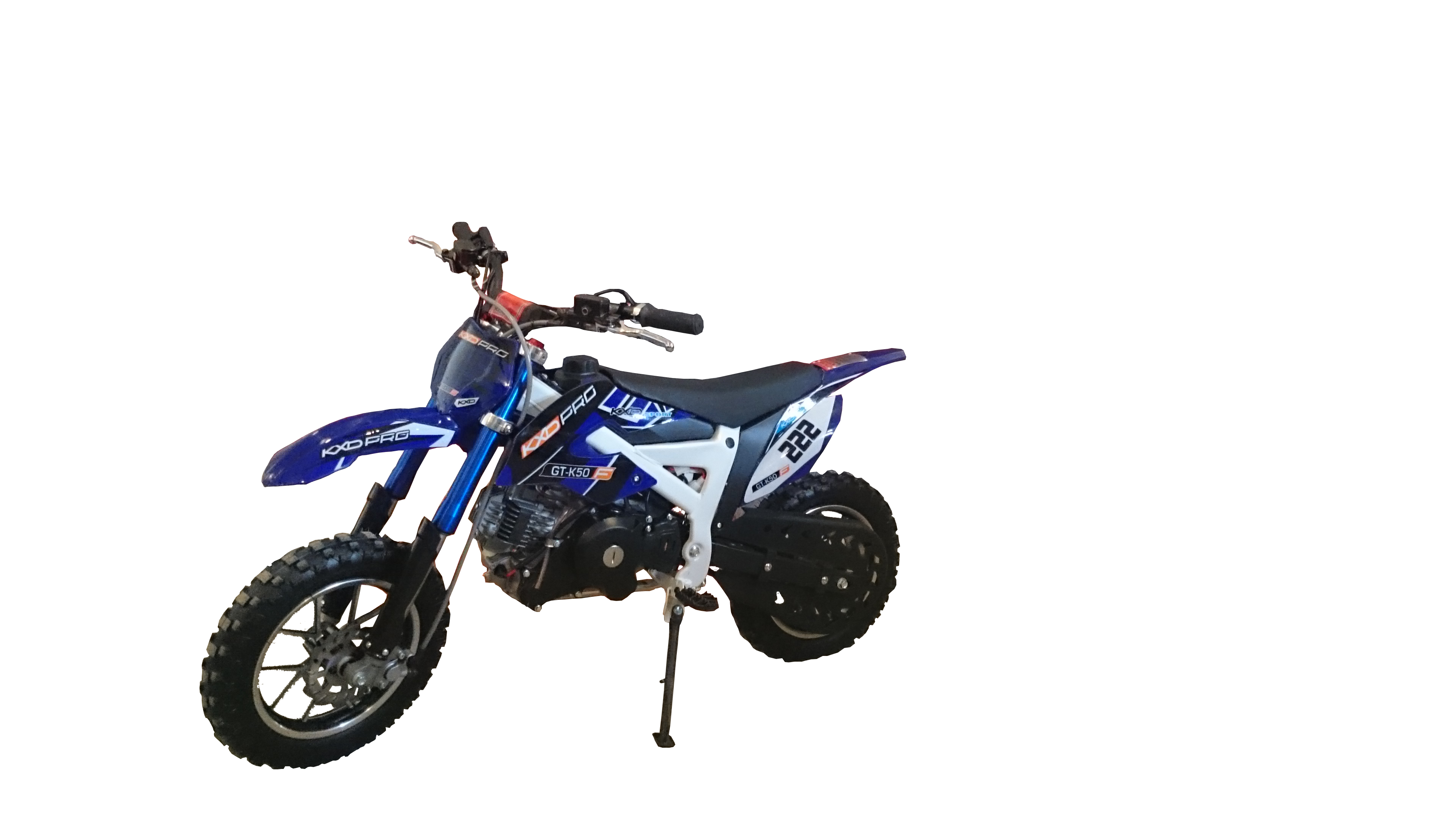 Motocicleta cross copii kxd 706b- pro 49cc 4 timpi roti 10" culoare albastru