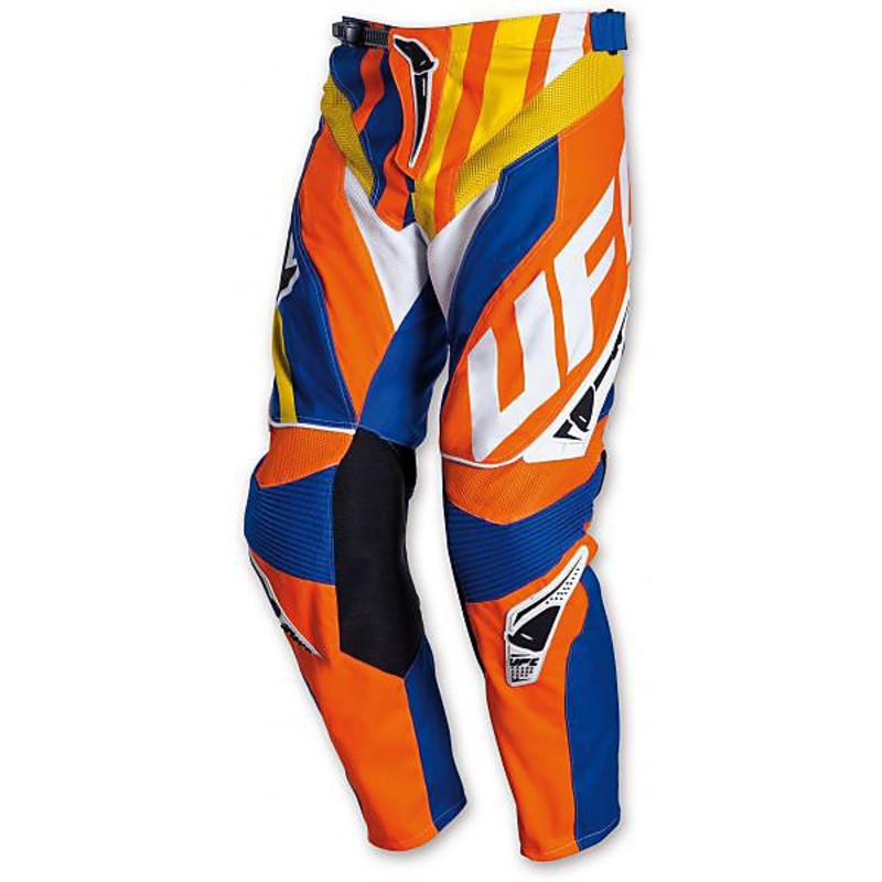 Pantaloni motocross ufo century portocaliu/albastru 40