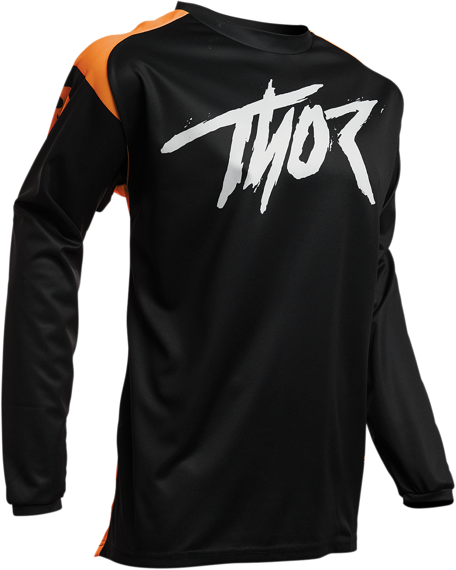 Tricou Copii Atv/cross Thor Sector Link Negru/portocaliu, Marime S